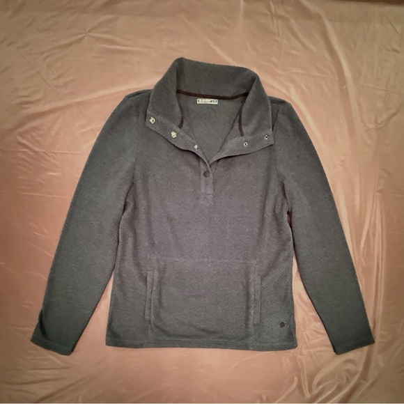 Hi-Tec Gray Women's Polar Fleece Quarter Button Up Sweatshirt Size Medium - Picture 3 of 9